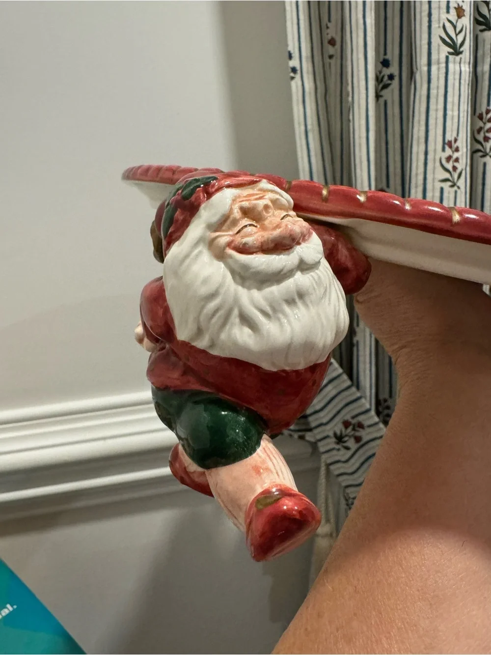 Rare / Fitz & Floyd Old World Christmas Elves 12-Inch Pedestal Cake Stand